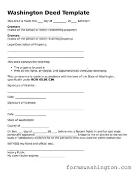 Blank Deed Template for Washington State
