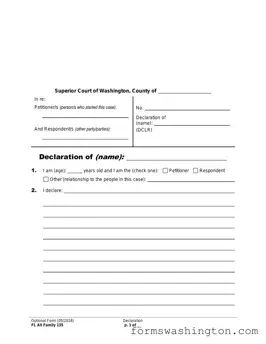Washington State Declaration Form