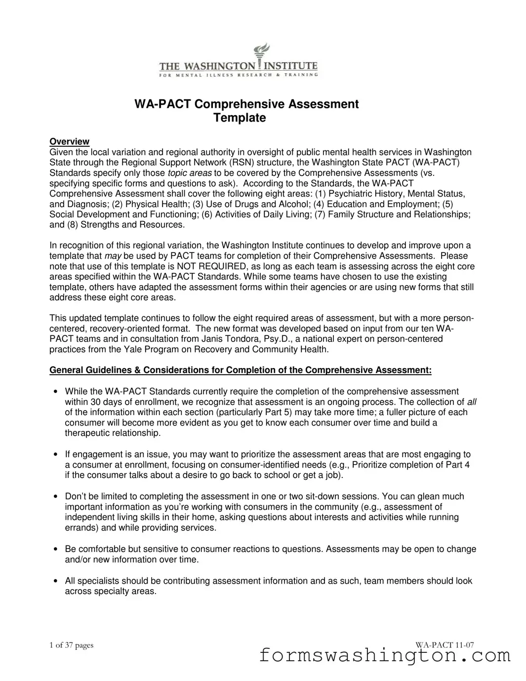 Washington Pact Form